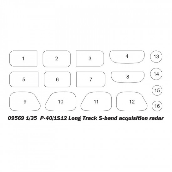 Trumpeter 09569 Сборная модель P-40/1S12 Long Track S-band Acquisition Radar (1:35)