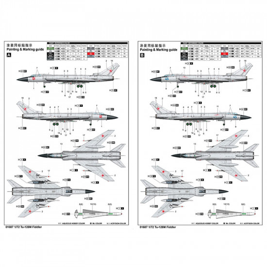 Trumpeter 01687 Сборная модель самолёта Tu-128M Fiddler (1:72)