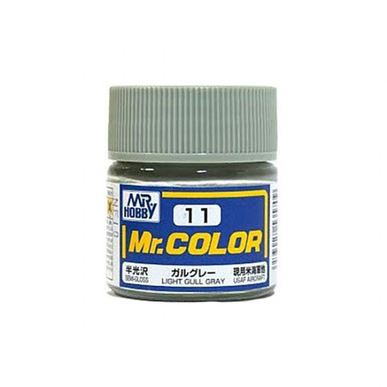 Mr Color C11 Краска эмалевая полуматовая LIGHT GULL GRAY 10 мл