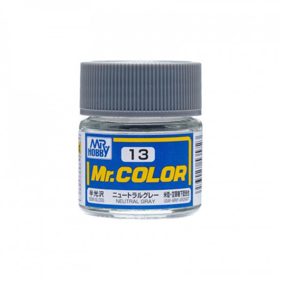 Mr Color C13 Краска эмалевая полуматовая NEUTRAL GRAY 10 мл