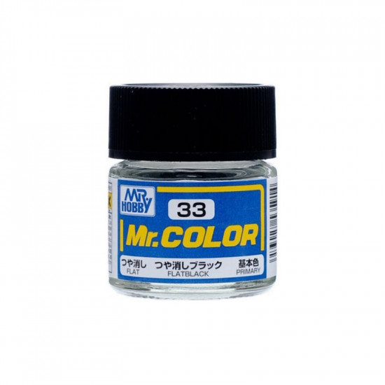 Mr Color C33 Краска эмалевая матовая FLAT BLACK 10 мл