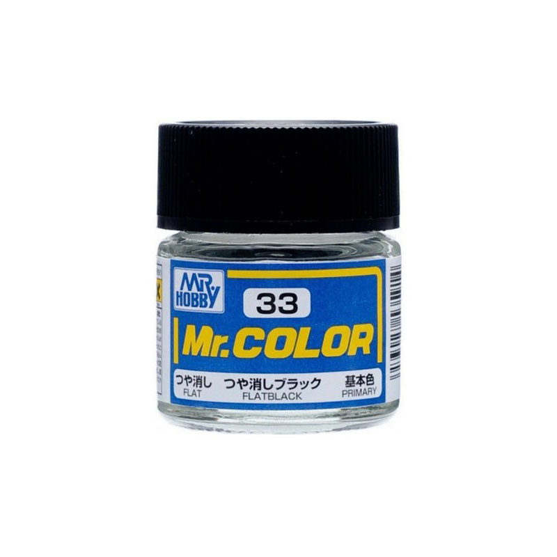 Mr Color C33 Краска эмалевая матовая FLAT BLACK 10 мл