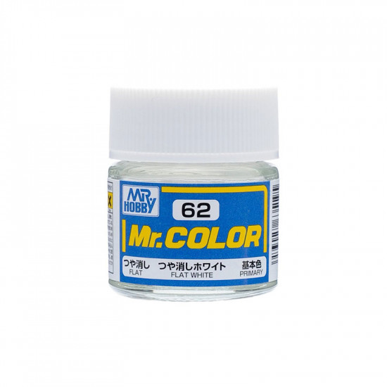 Mr Color C62 Краска эмалевая матовая FLAT WHITE 10 мл