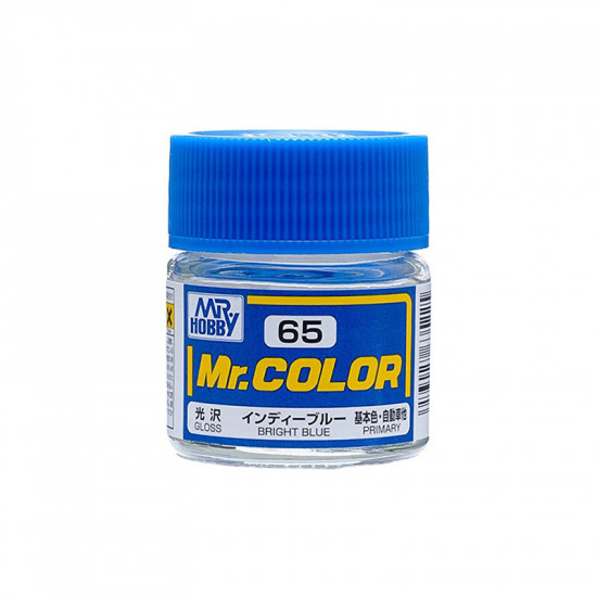 Mr Color C65 Краска эмалевая глянцевая BRIGHT BLUE 10 мл