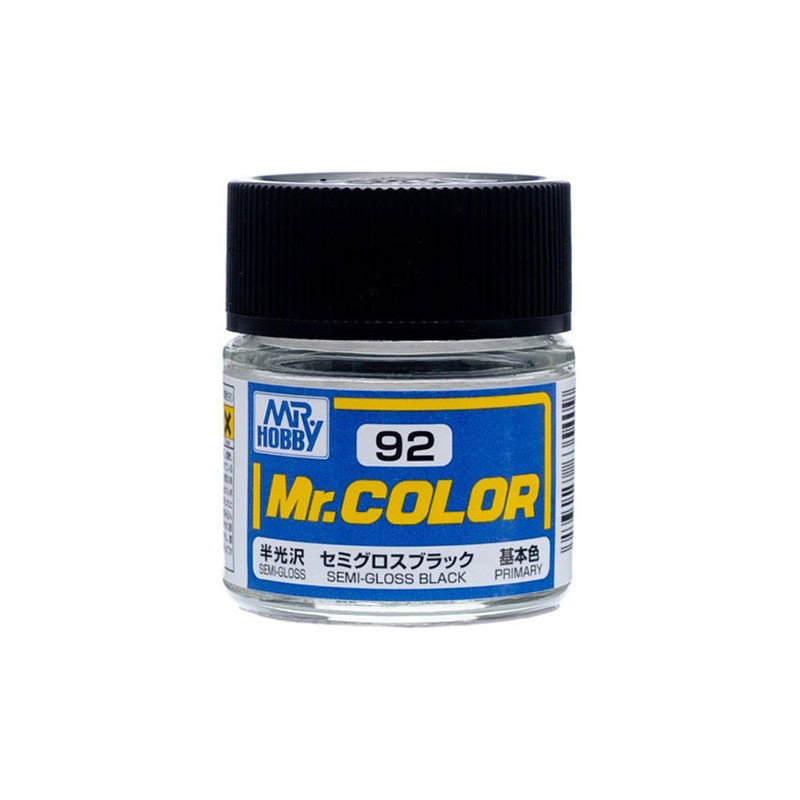 Mr Color C92 Краска эмалевая полуматовая SEMI GLOSS BLACK 10 мл