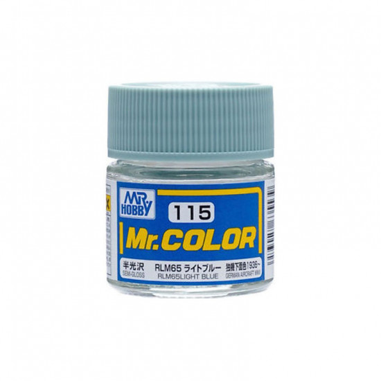 Mr Color C115 Краска эмалевая полуматовая RLM65 LIGHT BLUE 10 мл