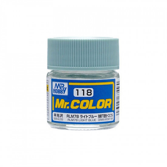 Mr Color C118 Краска эмалевая полуматовая RLM78 LIGHT BLUE 10 мл