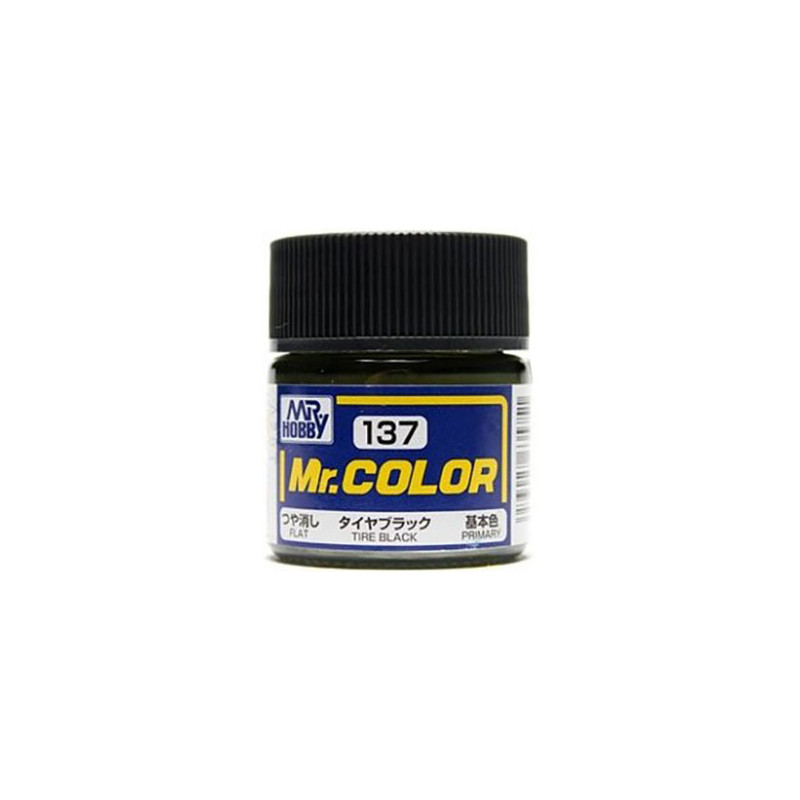 Mr Color C137 Краска эмалевая матовая TIRE BLACK 10 мл