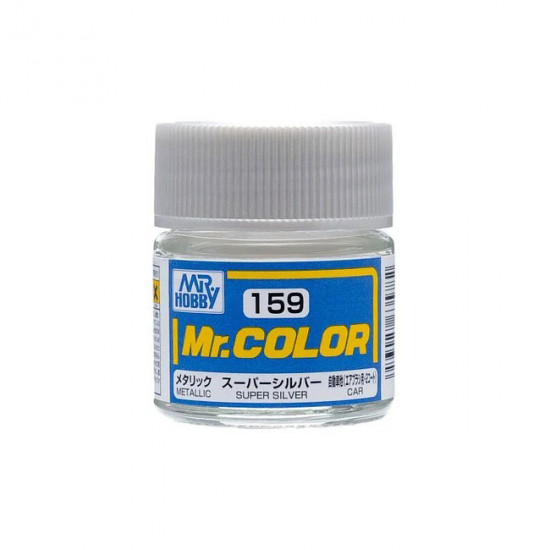 Mr Color C159 Краска эмалевая металлик SUPER SILVER 10 мл