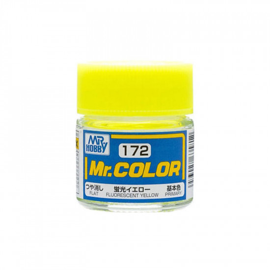 Mr Color C172 Краска эмалевая полуматовая FLUORESCENT YELLOW 10 мл