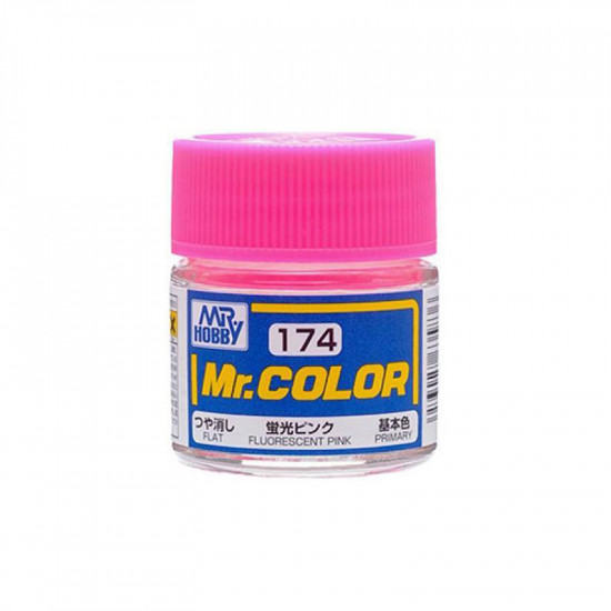 Mr Color C174 Краска эмалевая полуматовая FLUORESCENT PINK 10 мл