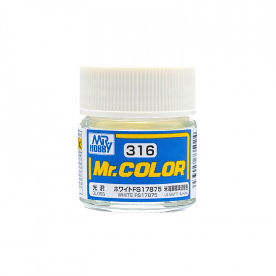 Mr Color C316 Краска эмалевая глянцевая WHITE FS17875 10 мл